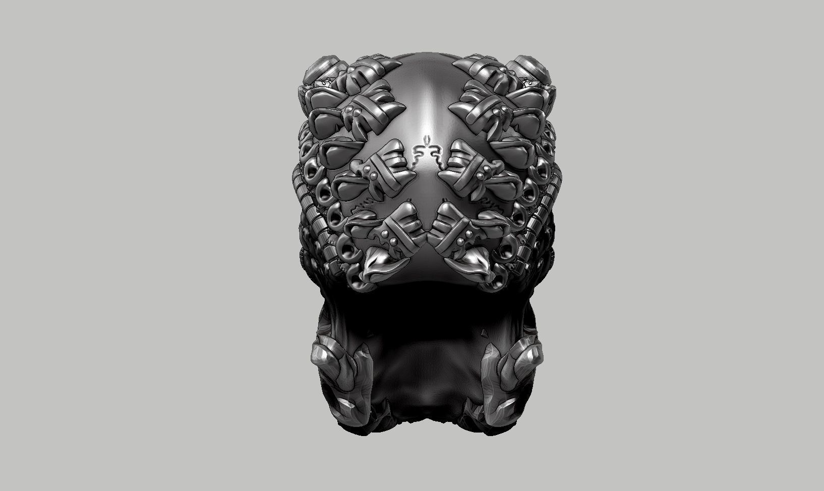 skull robot head a57 3D print model_7