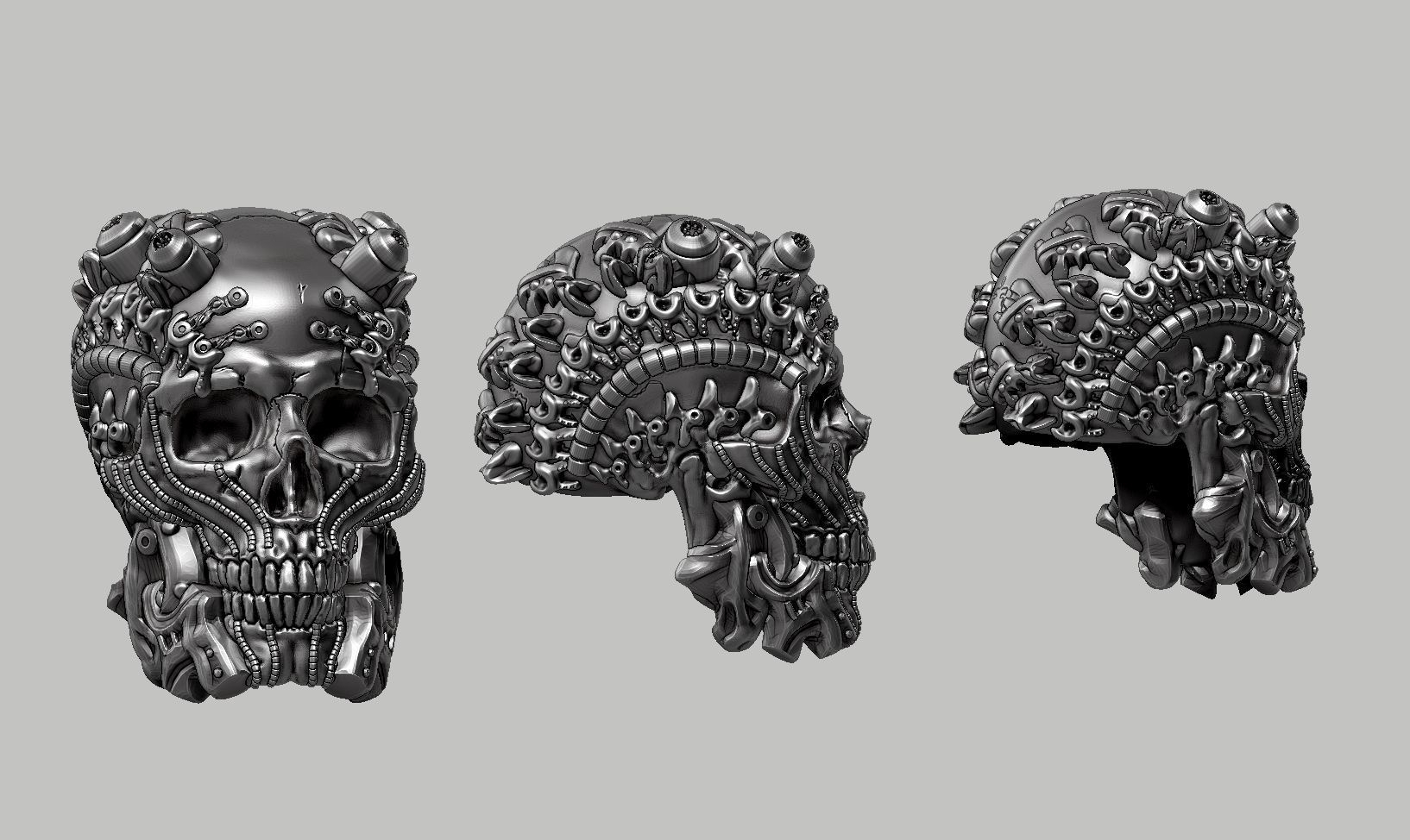 skull robot head a57 3D print model_13