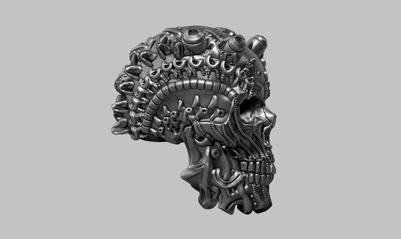 skull robot head a57 3D print model_3