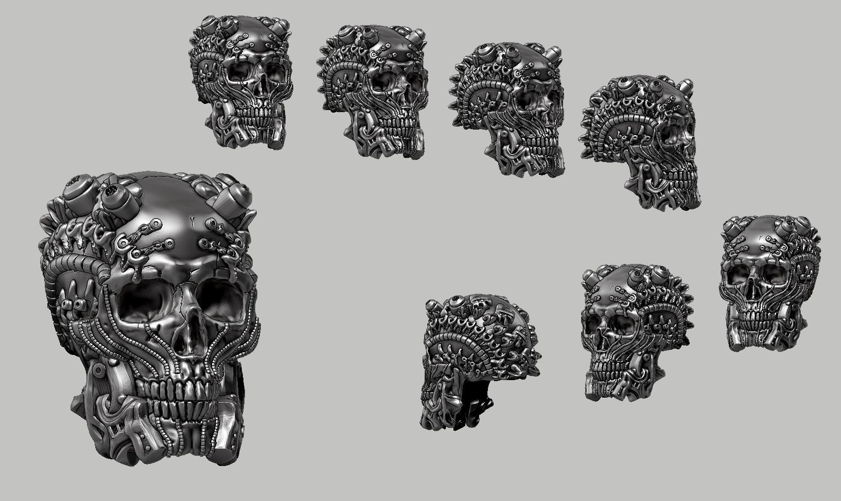 skull robot head a57 3D print model_12