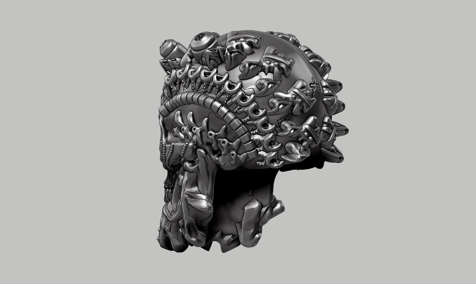 skull robot head a57 3D print model_8