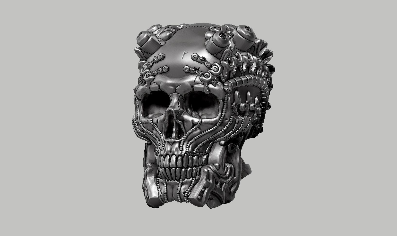 skull robot head a57 3D print model_11