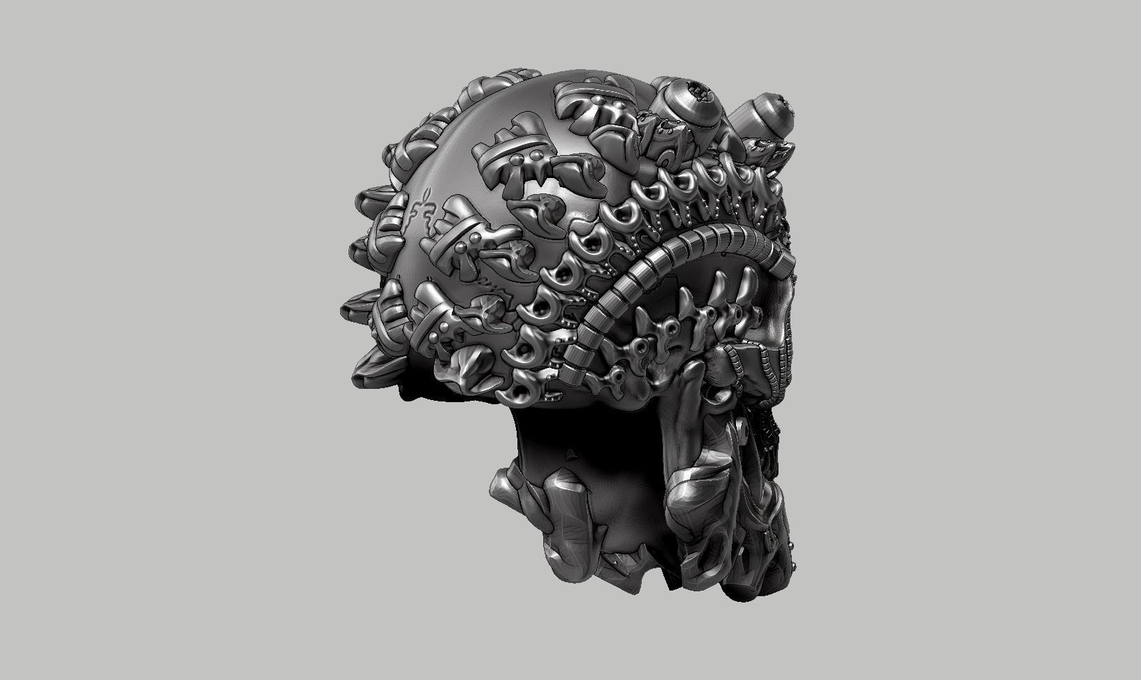 skull robot head a57 3D print model_5
