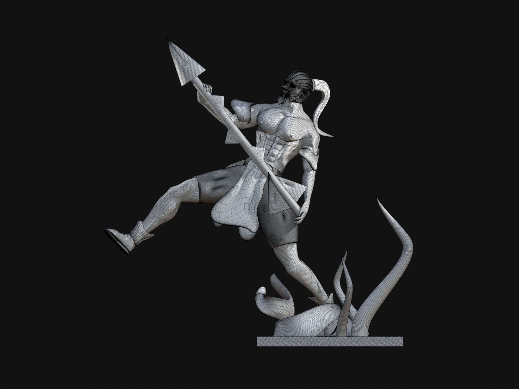 the fighter character 3D print model_5