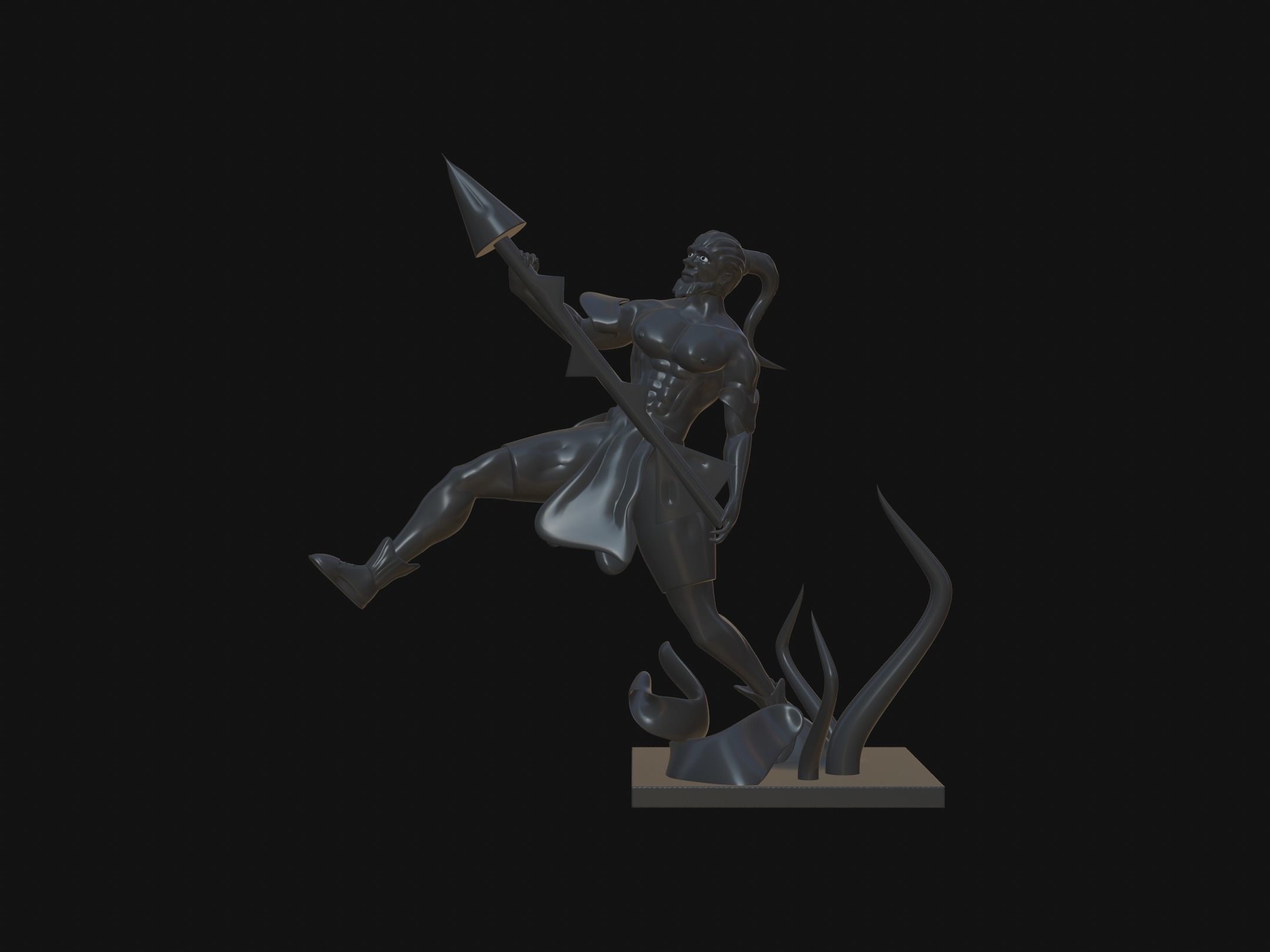 the fighter character 3D print model_7