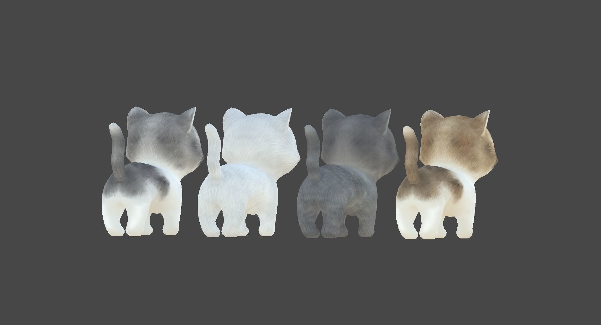 3D Cute Cats Animate Low-poly 3D model_3