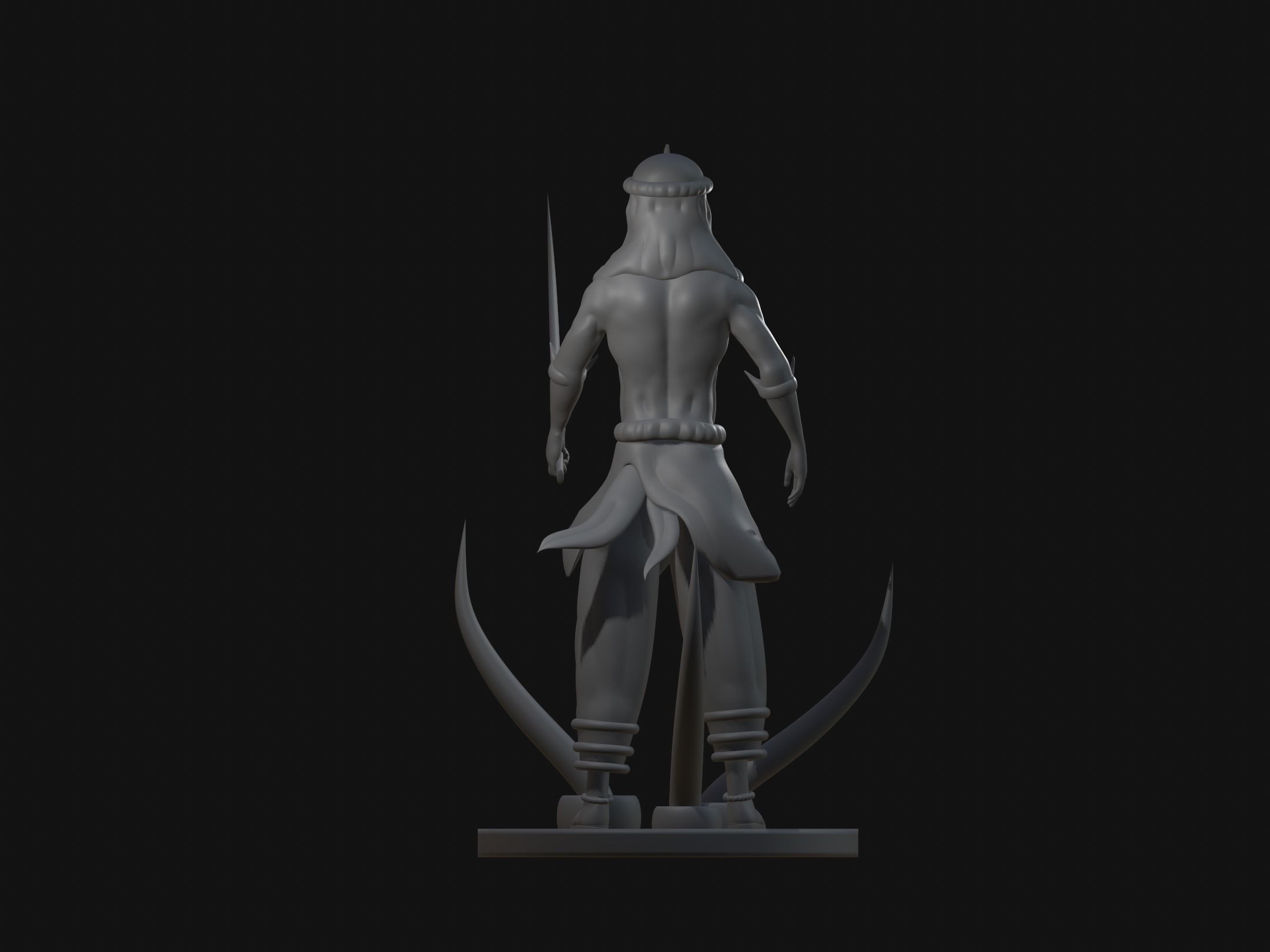 man with sword 3D print model_3