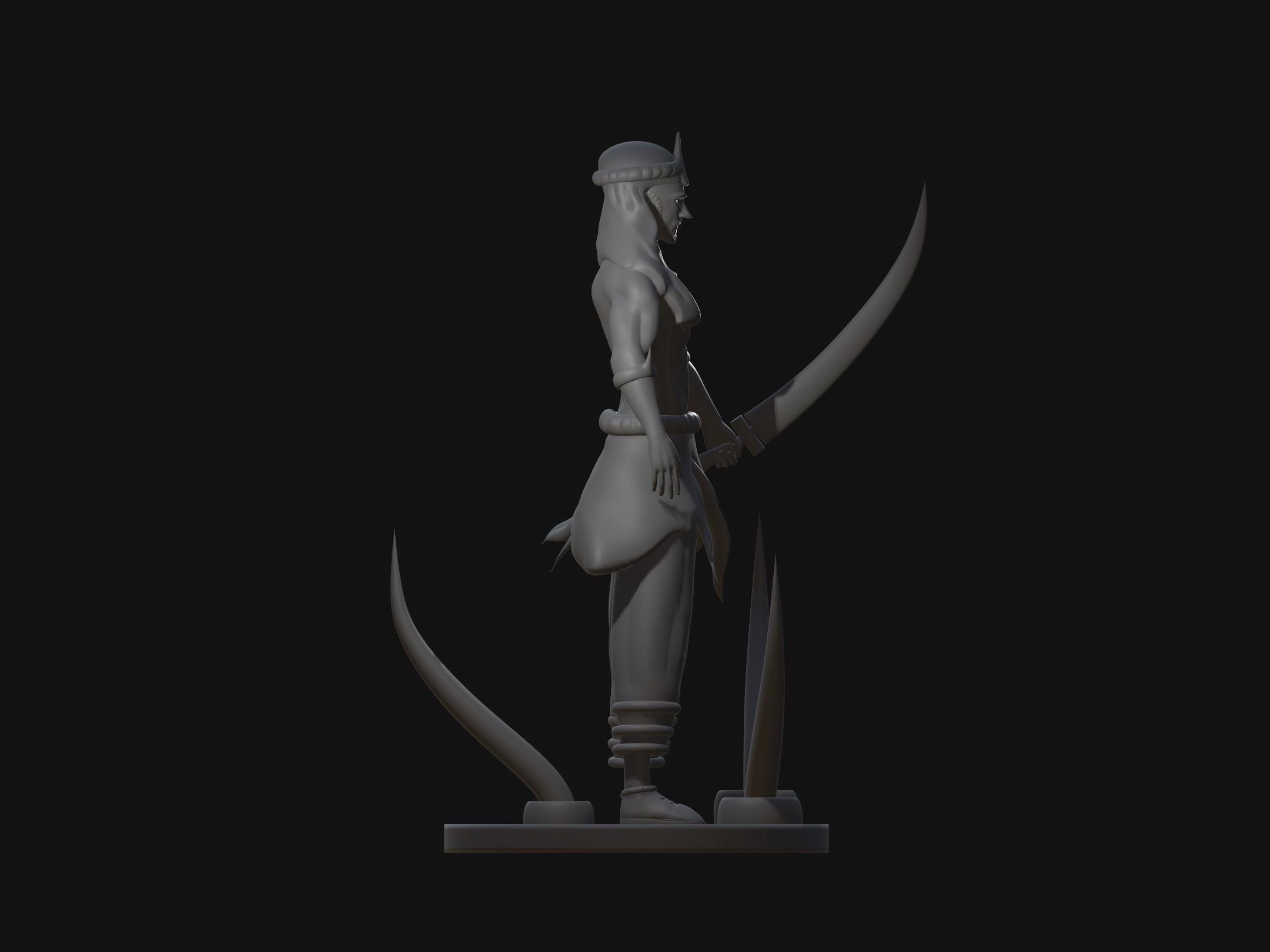 man with sword 3D print model_4
