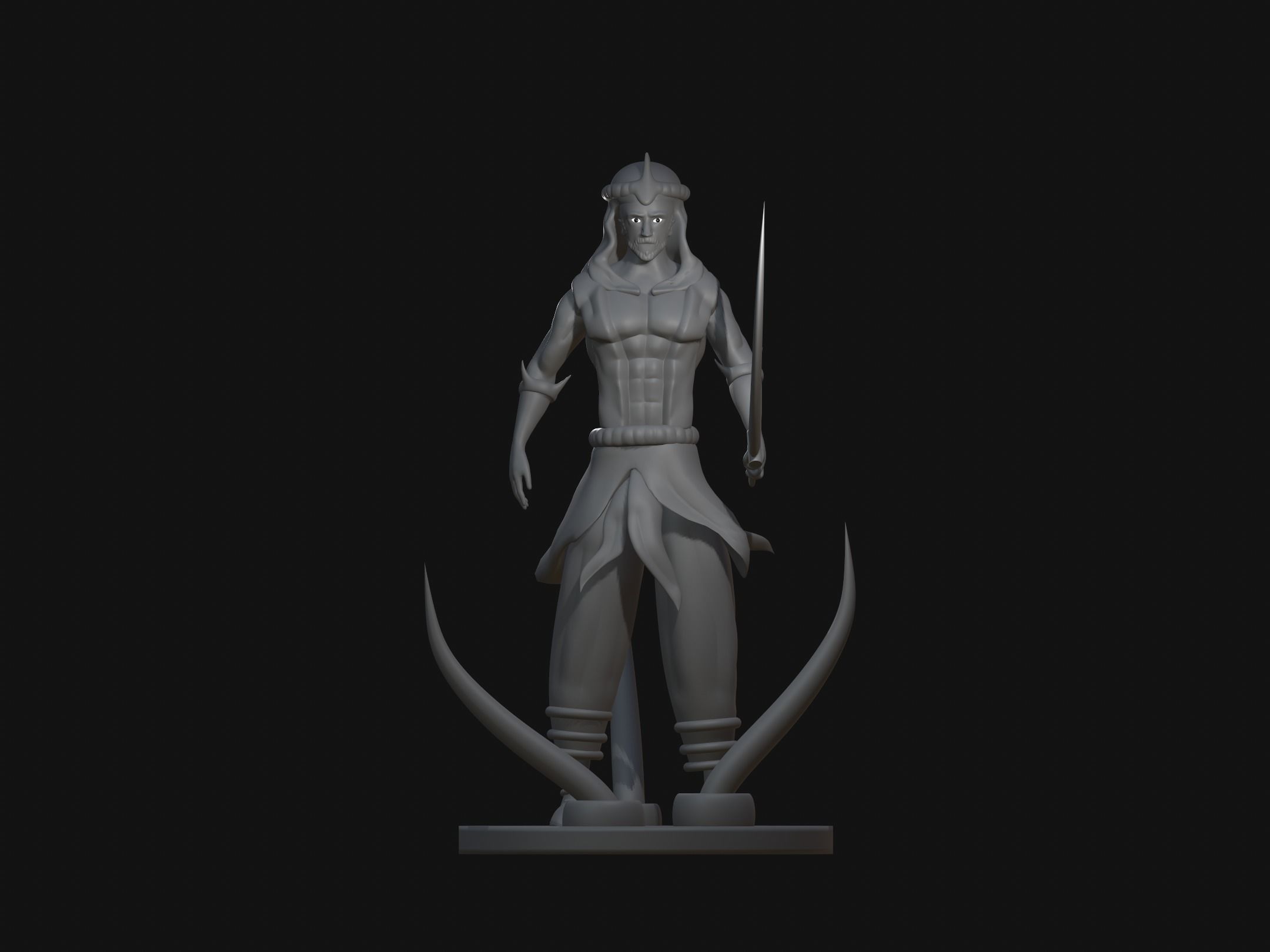 man with sword 3D print model_1