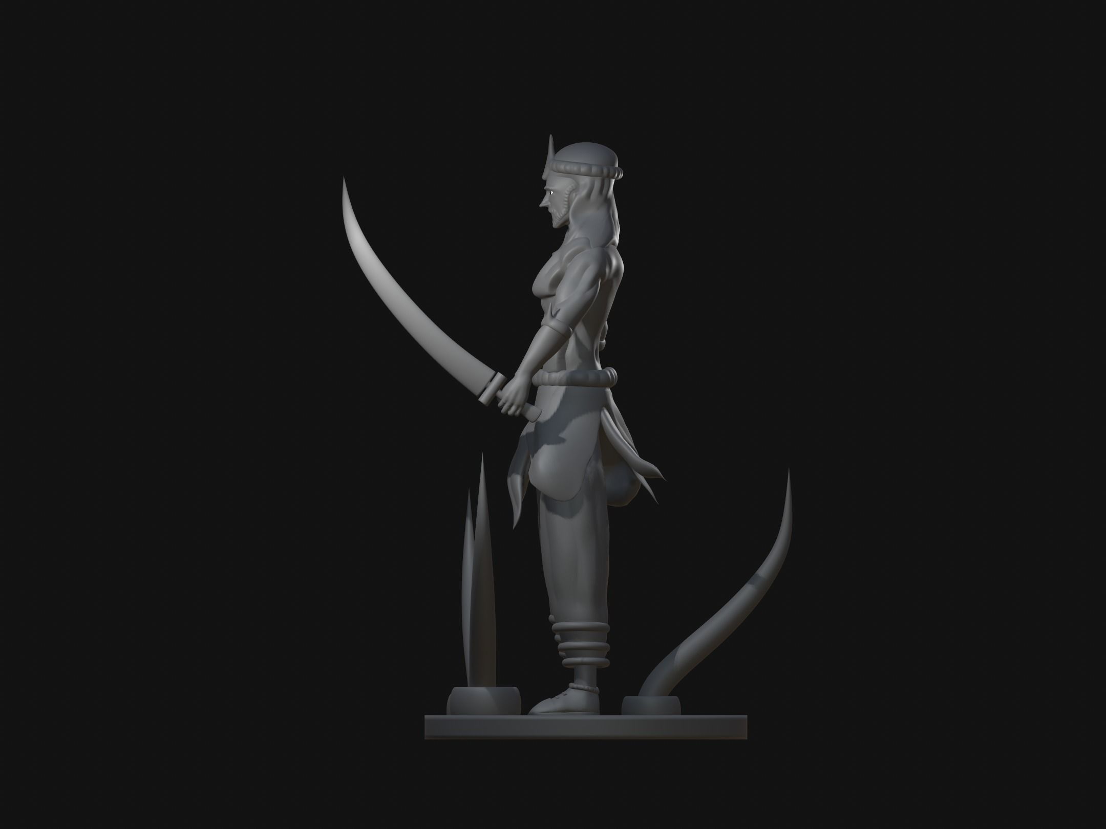 man with sword 3D print model_2