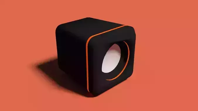 Speaker orange Low-poly 3D model