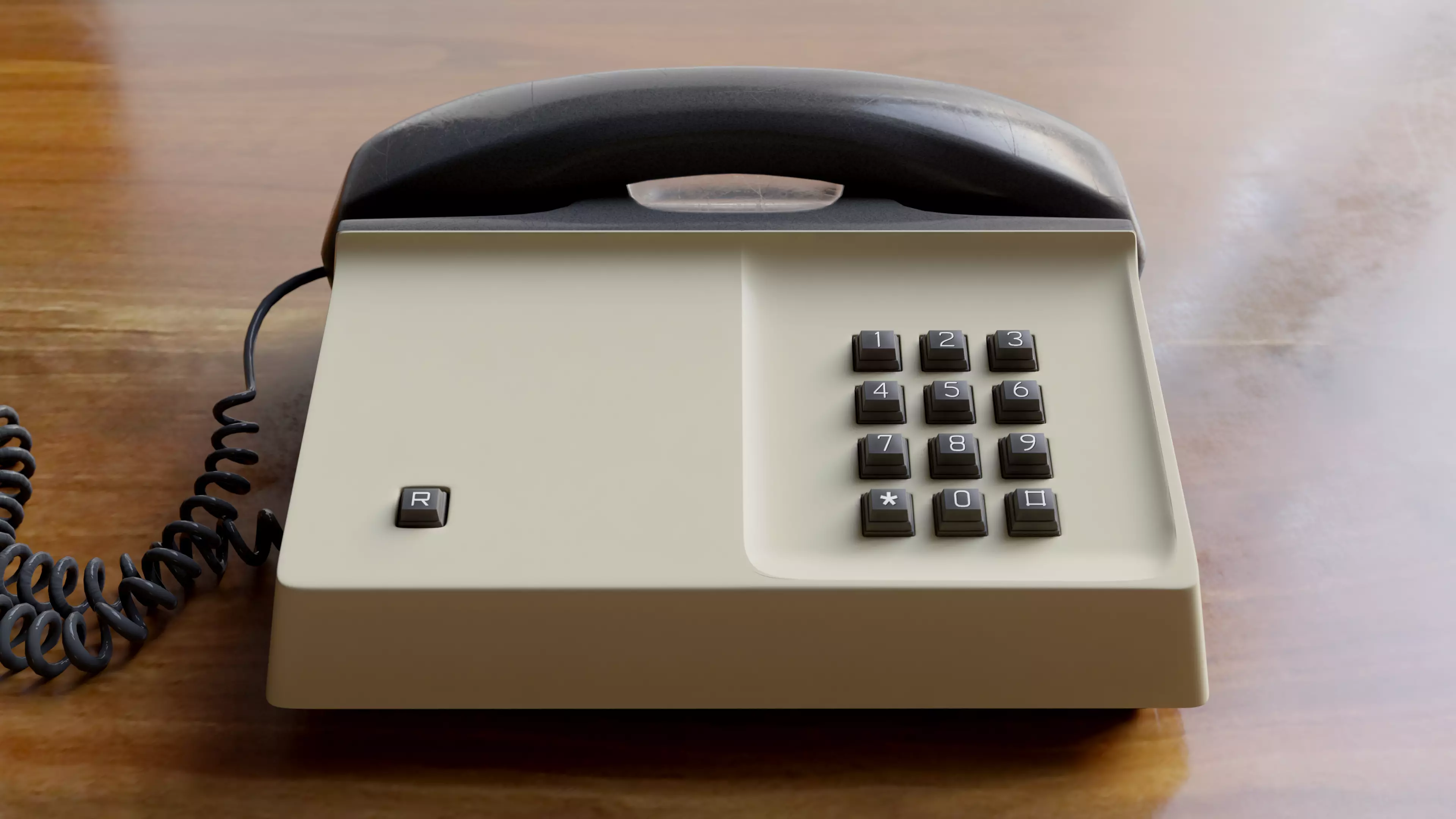 80s Office Phone 3D model_0