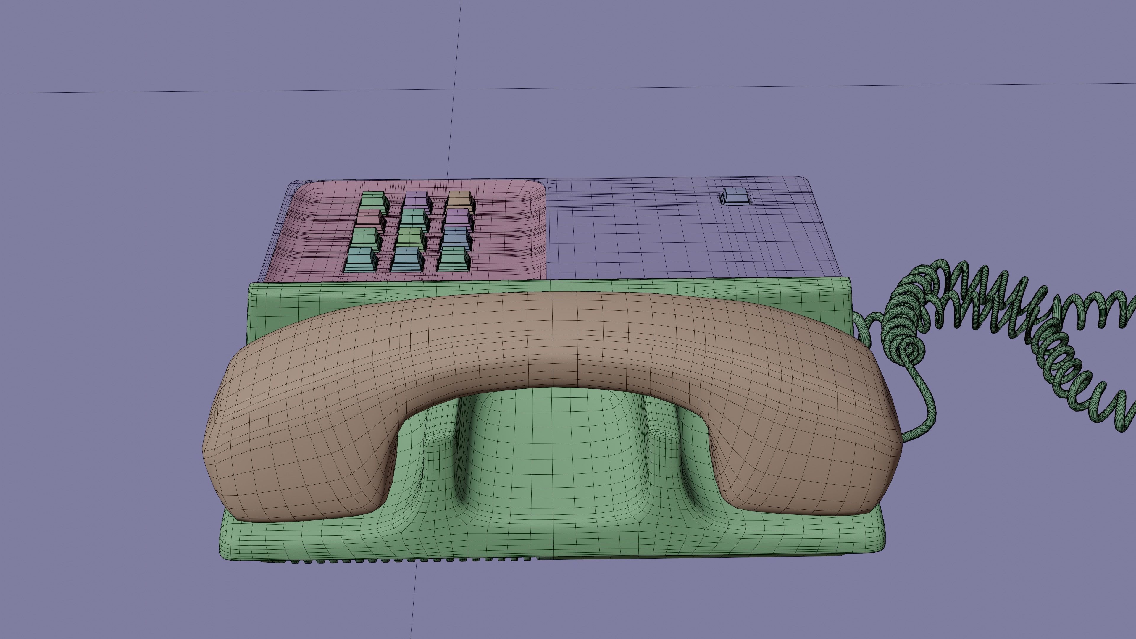 80s Office Phone 3D model_5