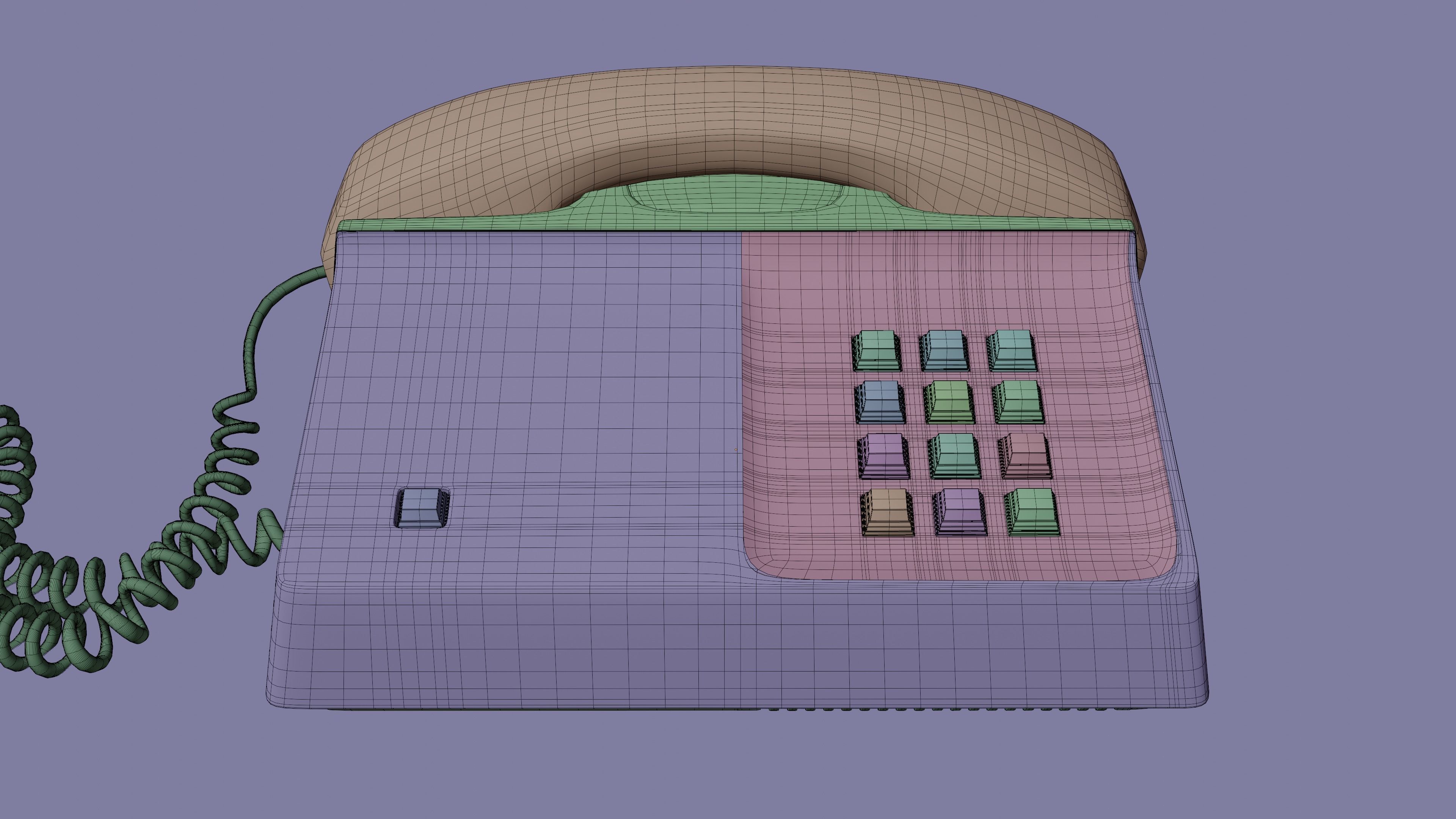 80s Office Phone 3D model_1