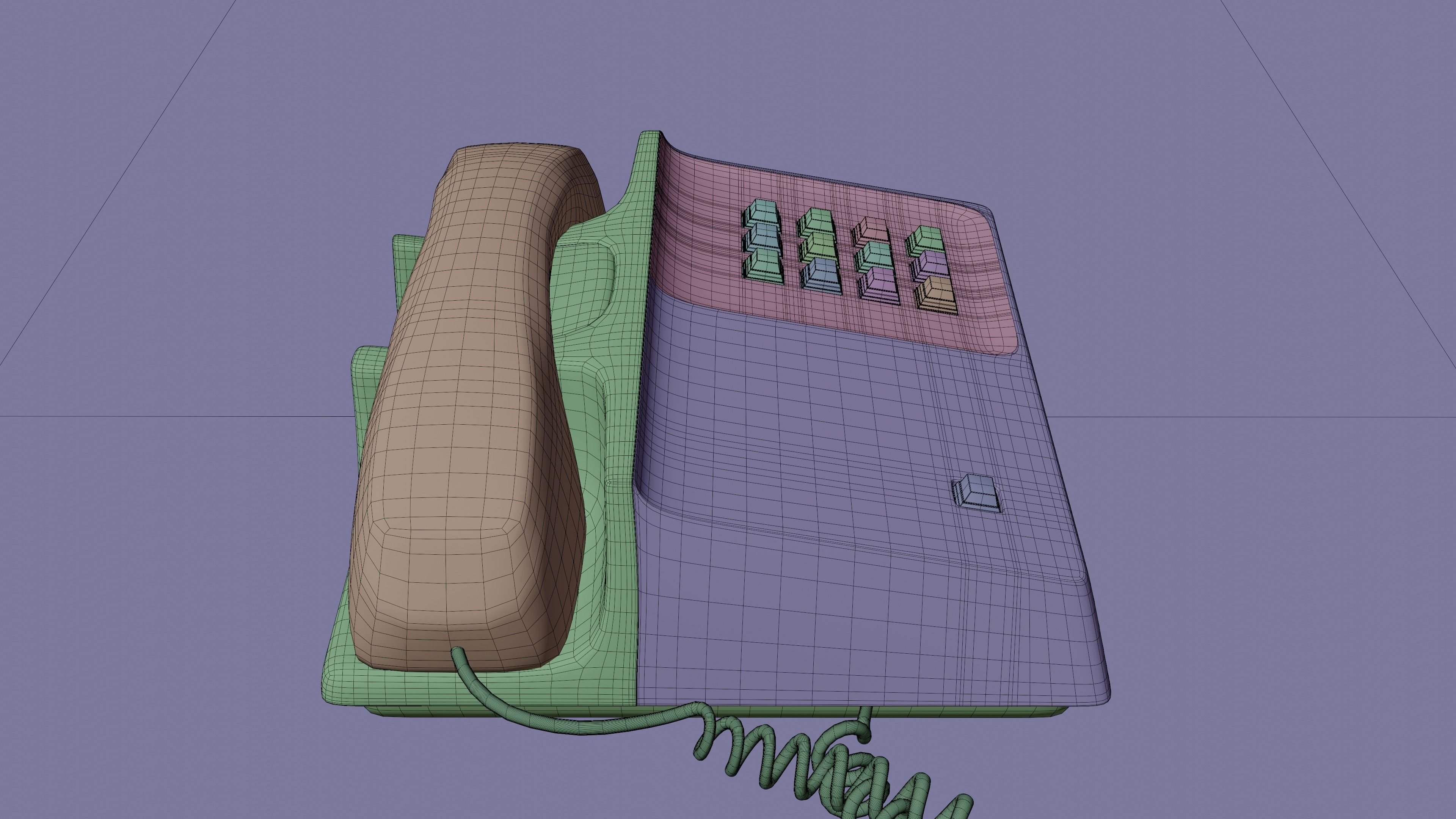 80s Office Phone 3D model_3