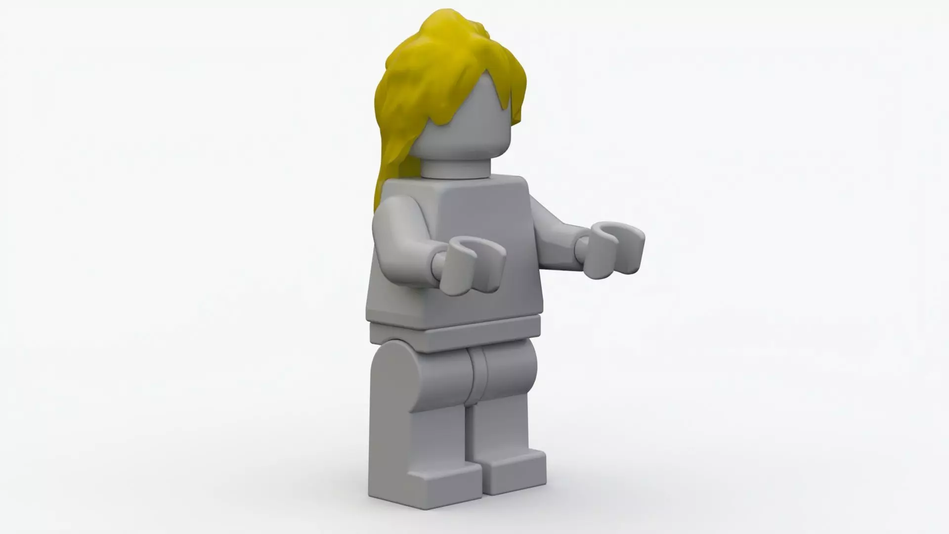 Lego female long hair Low-poly 3D model