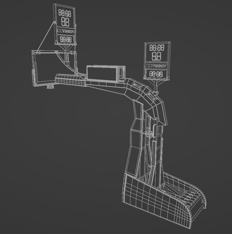 Basketball Hoop System Low-poly 3D model_8