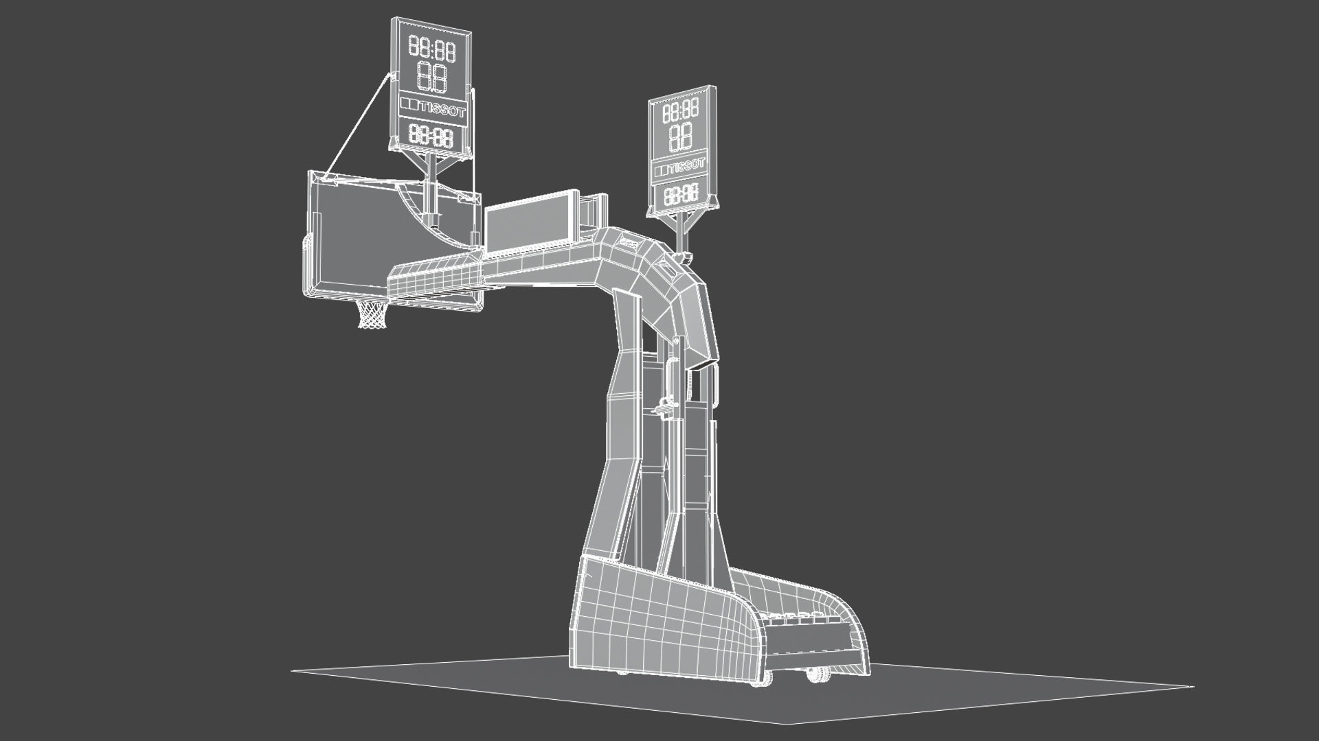 Basketball Hoop System Low-poly 3D model_10