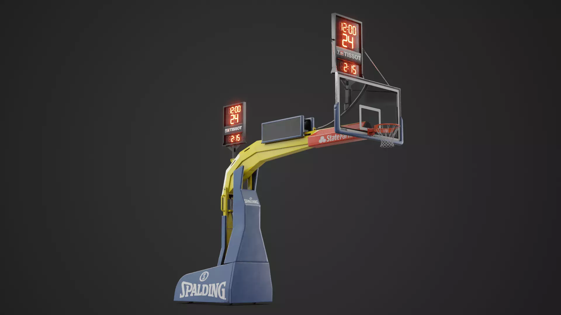 Basketball Hoop System Low-poly 3D model_0