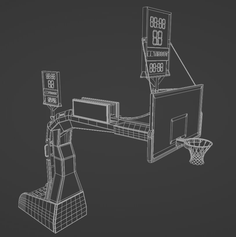 Basketball Hoop System Low-poly 3D model_7