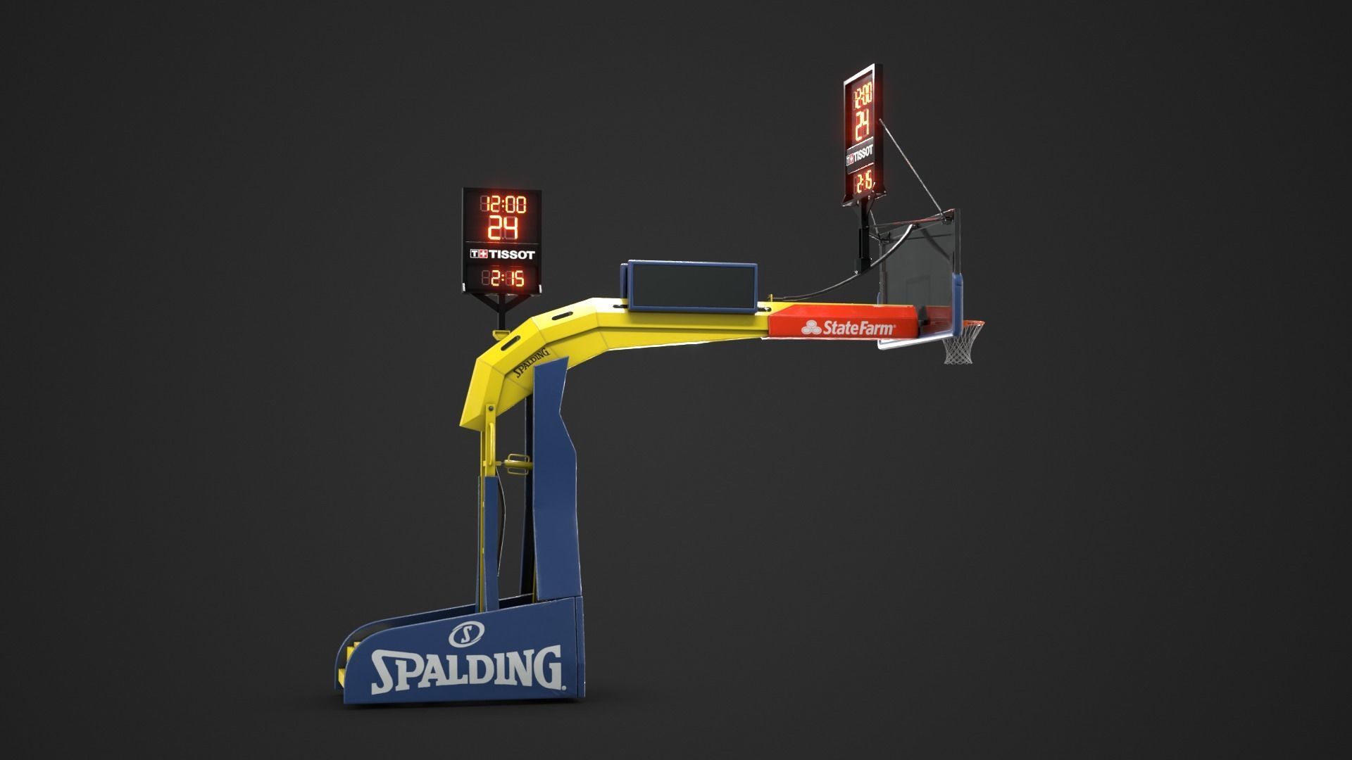 Basketball Hoop System Low-poly 3D model_13