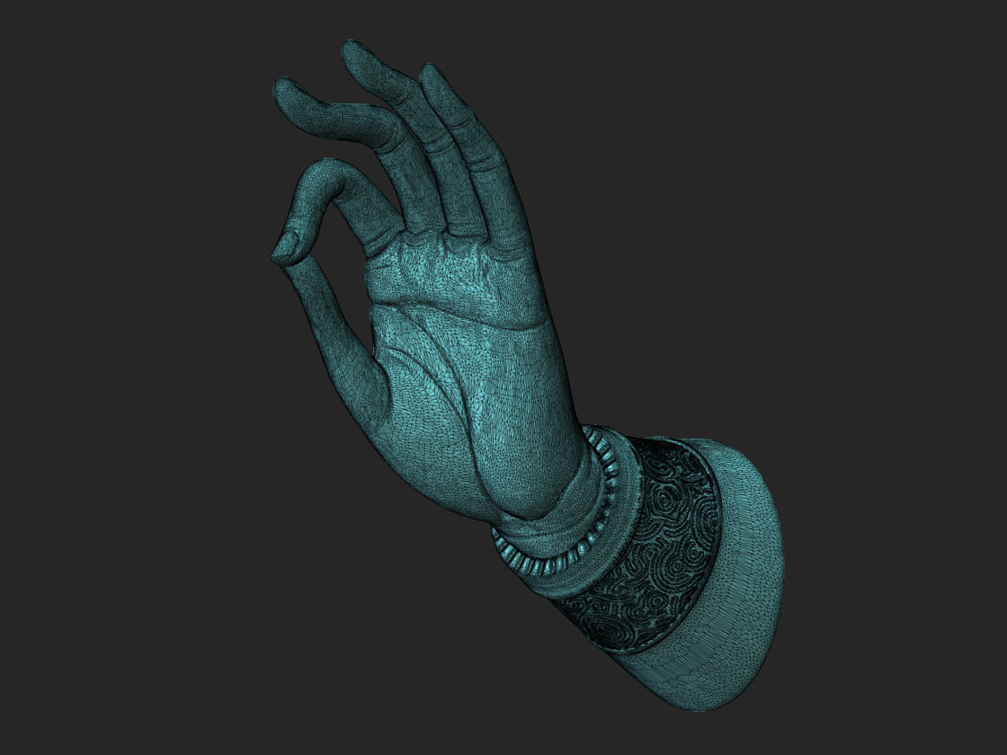 buddhist mudra Seal of Refuge printable high poly 3D print model_12