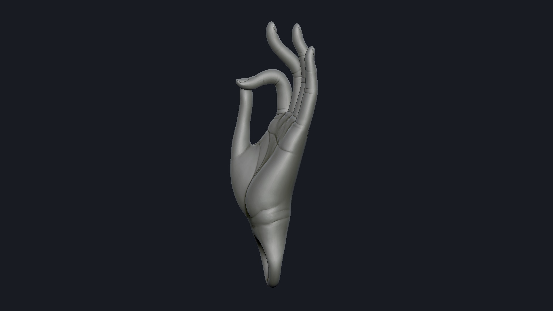 buddhist mudra Seal of Refuge printable high poly 3D print model_45