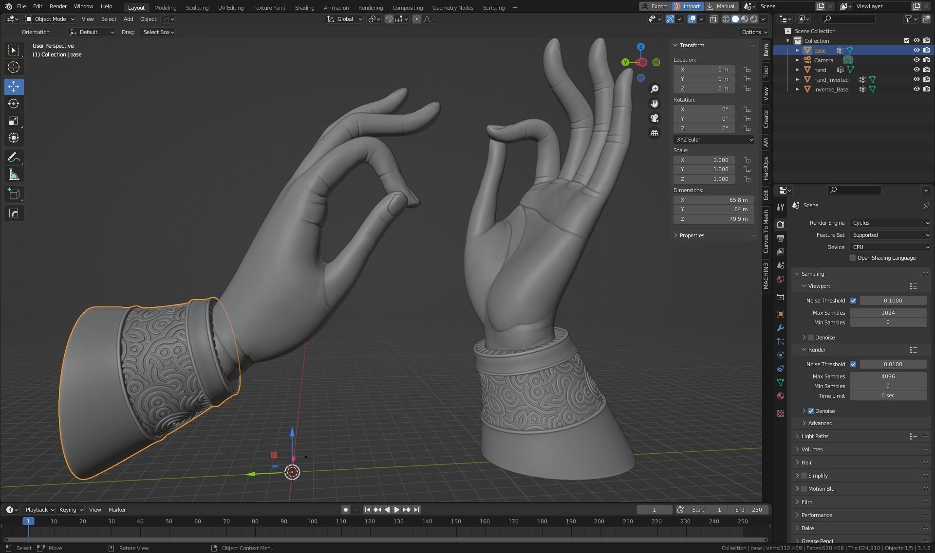 buddhist mudra Seal of Refuge printable high poly 3D print model_37