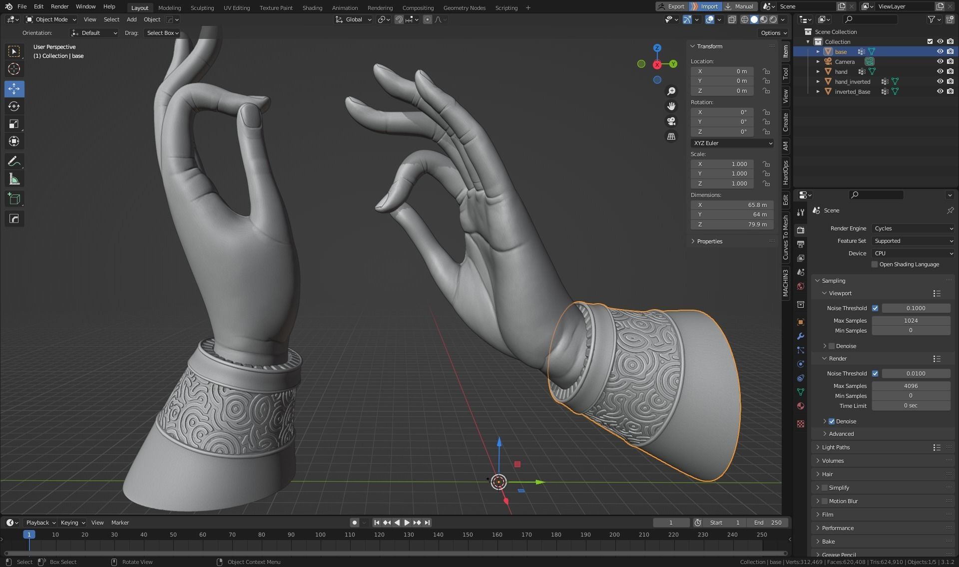 buddhist mudra Seal of Refuge printable high poly 3D print model_38