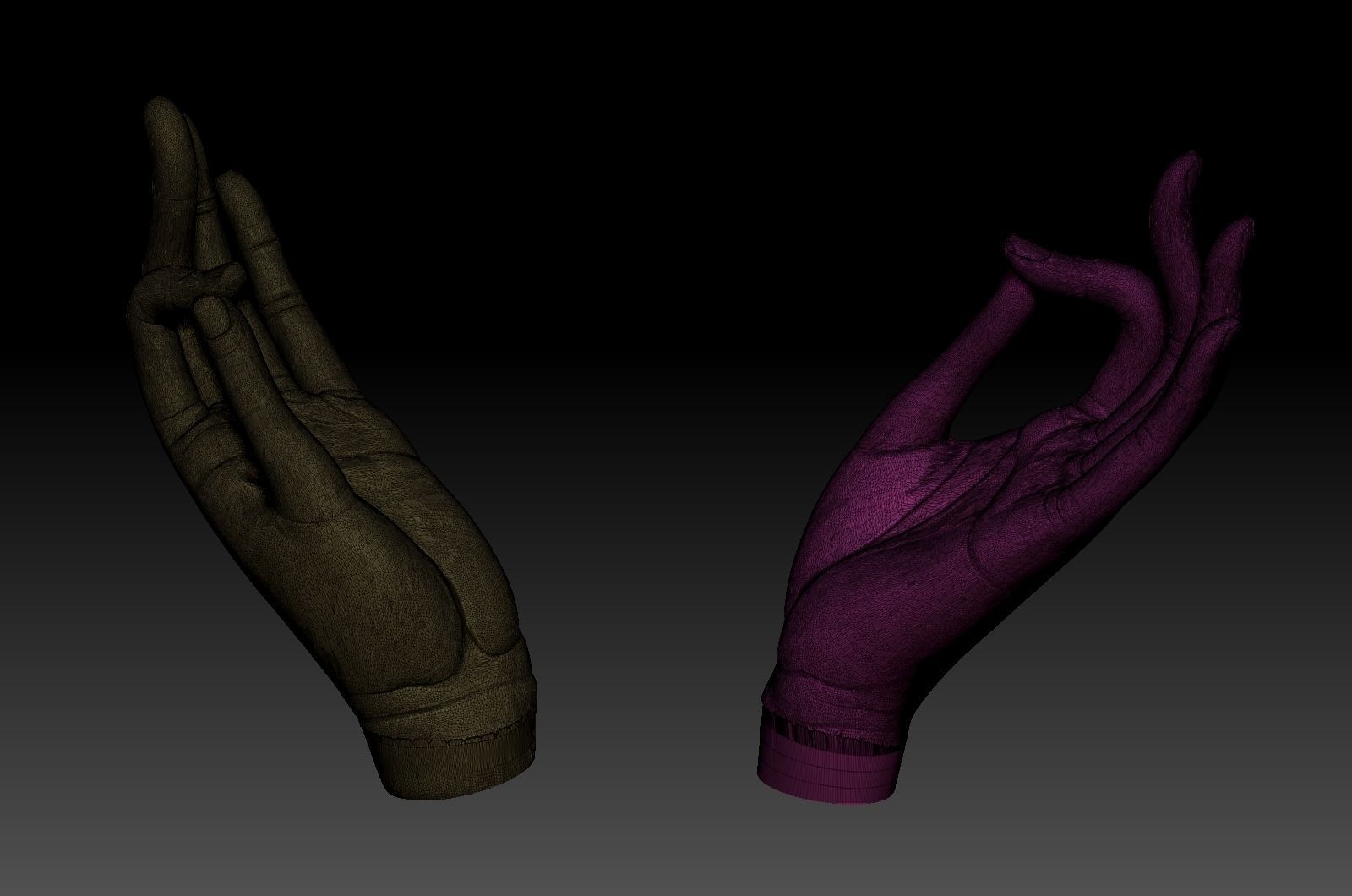 buddhist mudra Seal of Refuge printable high poly 3D print model_33