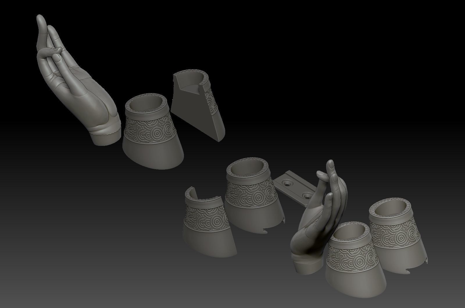 buddhist mudra Seal of Refuge printable high poly 3D print model_29