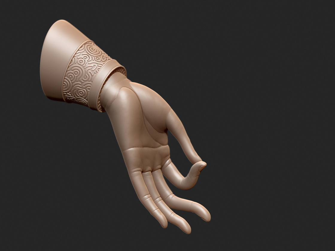 buddhist mudra Seal of Refuge printable high poly 3D print model_5