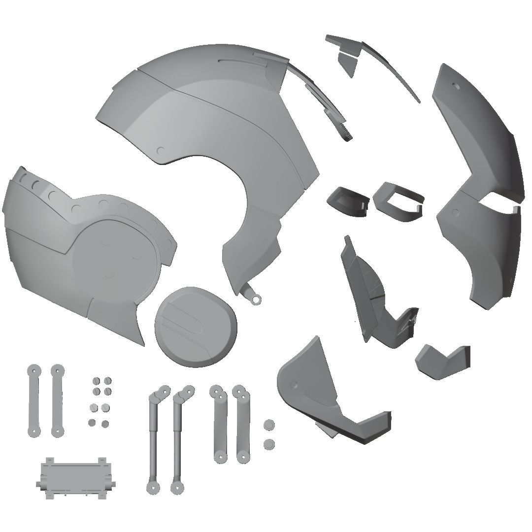 Iron man mk45 B helmet with inner details and motorization 3D print model_16