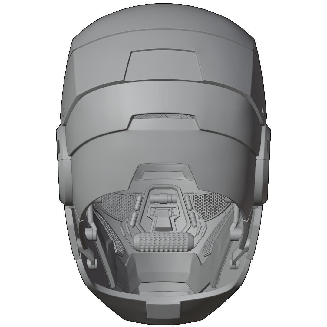 Iron man mk45 B helmet with inner details and motorization 3D print model_41