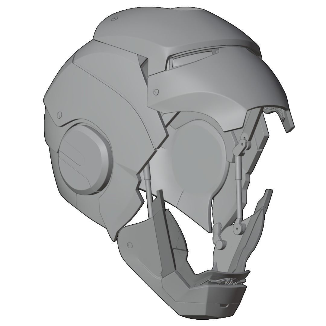 Iron man mk45 B helmet with inner details and motorization 3D print model_21