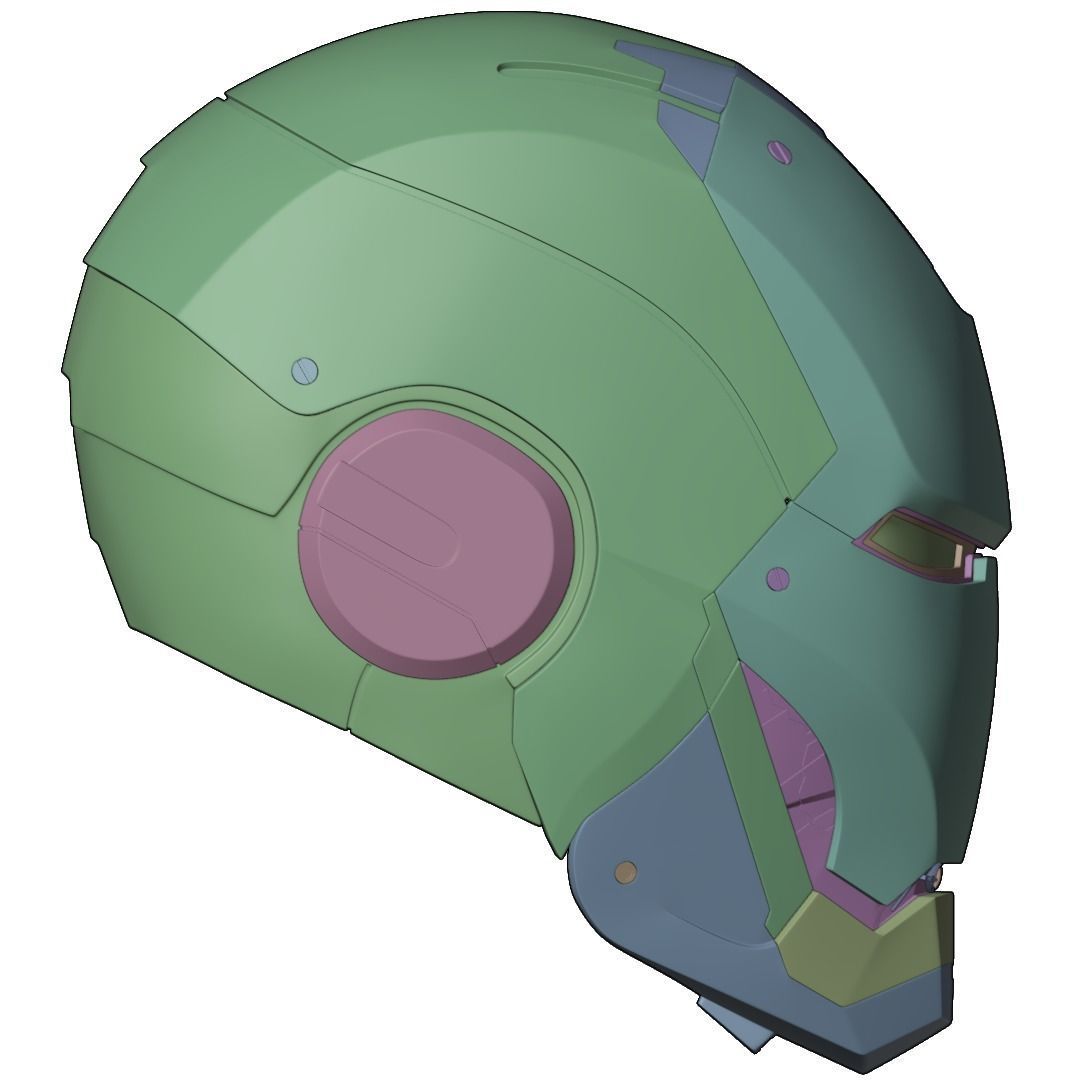 Iron man mk45 B helmet with inner details and motorization 3D print model_32