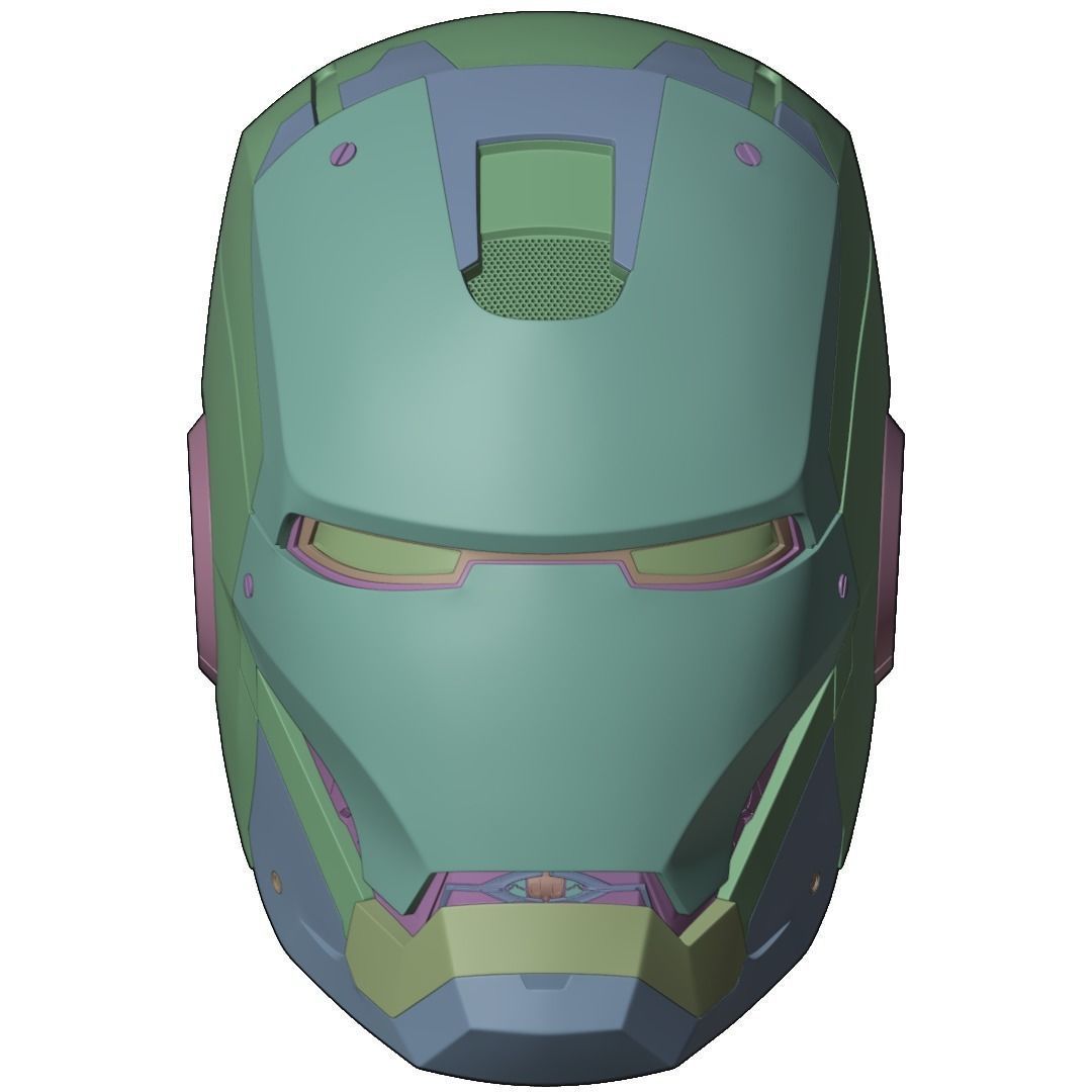 Iron man mk45 B helmet with inner details and motorization 3D print model_38