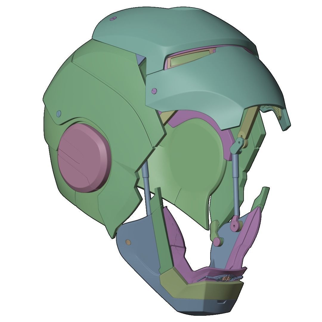 Iron man mk45 B helmet with inner details and motorization 3D print model_22