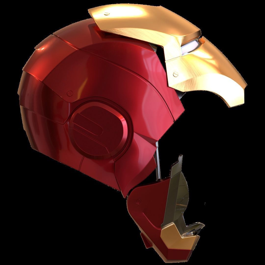 Iron man mk45 B helmet with inner details and motorization 3D print model_11
