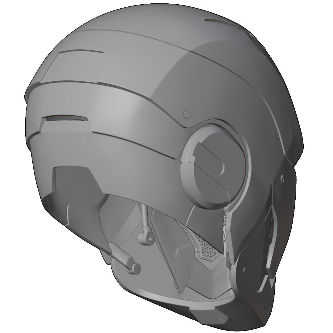 Iron man mk45 B helmet with inner details and motorization 3D print model_42