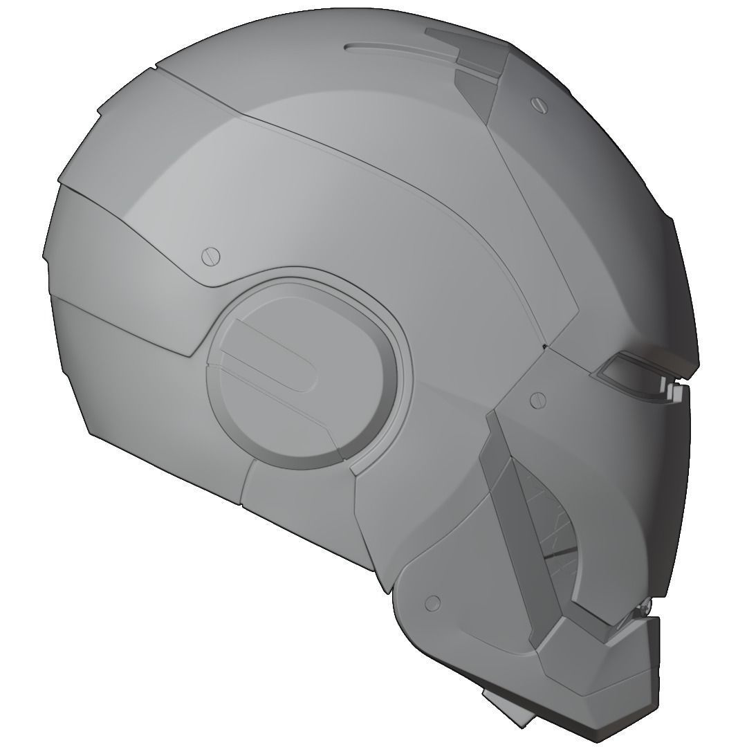 Iron man mk45 B helmet with inner details and motorization 3D print model_31