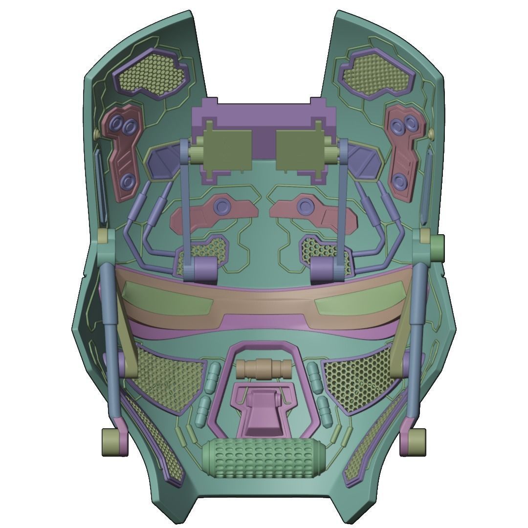 Iron man mk45 B helmet with inner details and motorization 3D print model_19