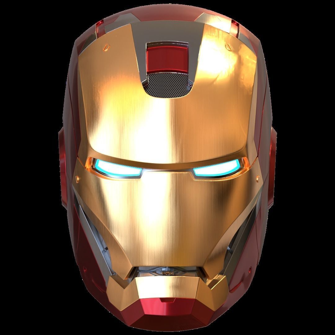 Iron man mk45 B helmet with inner details and motorization 3D print model_2