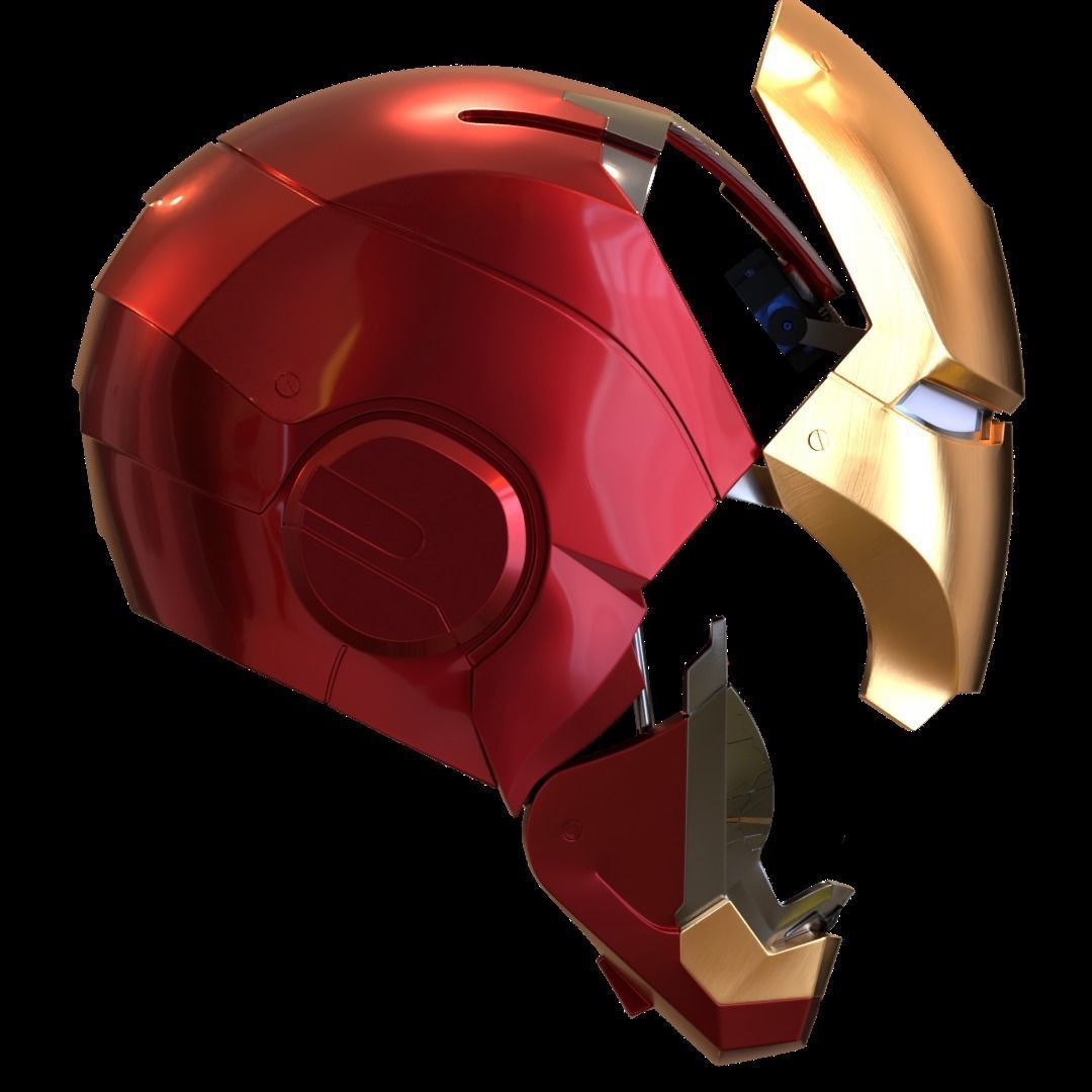Iron man mk45 B helmet with inner details and motorization 3D print model_13