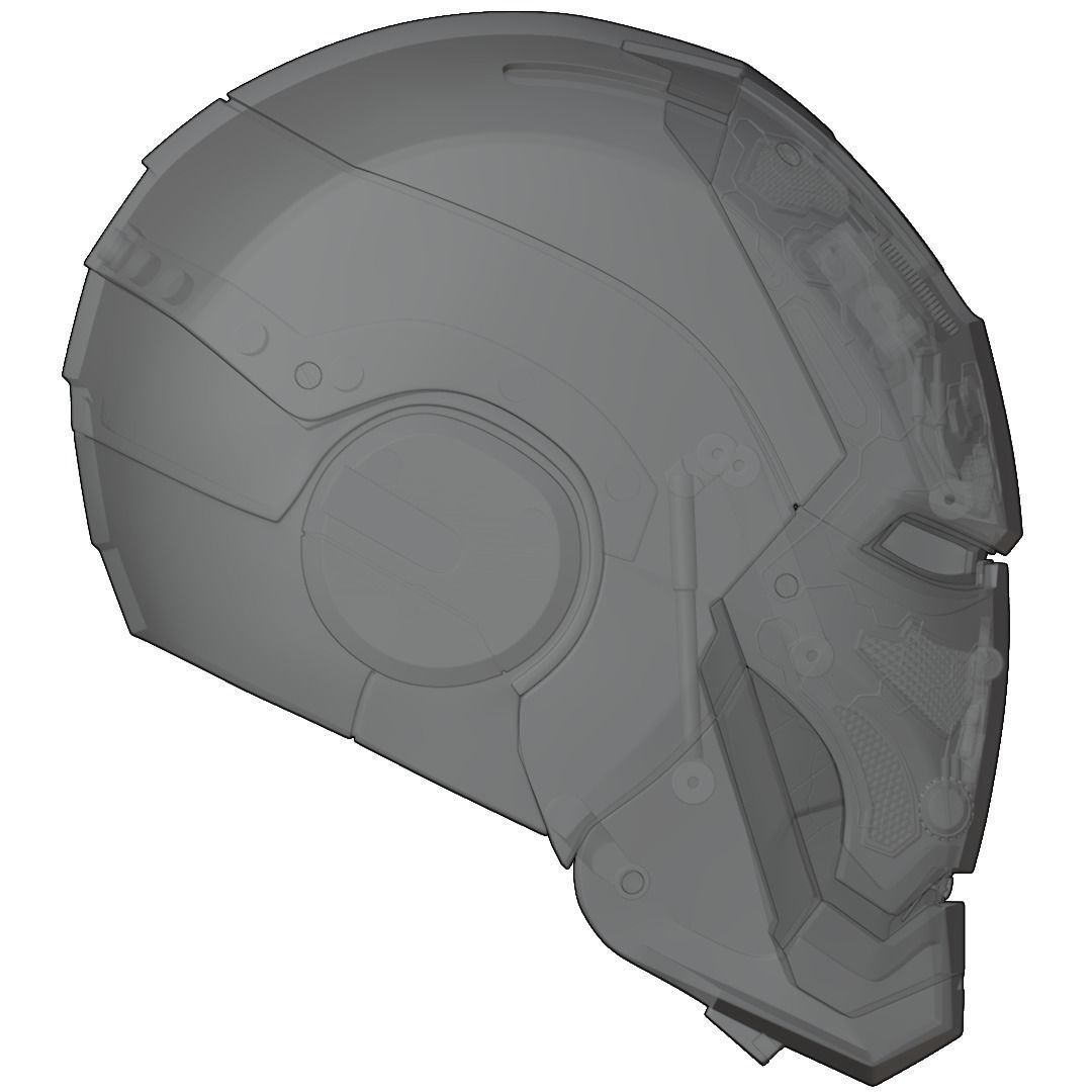 Iron man mk45 B helmet with inner details and motorization 3D print model_33