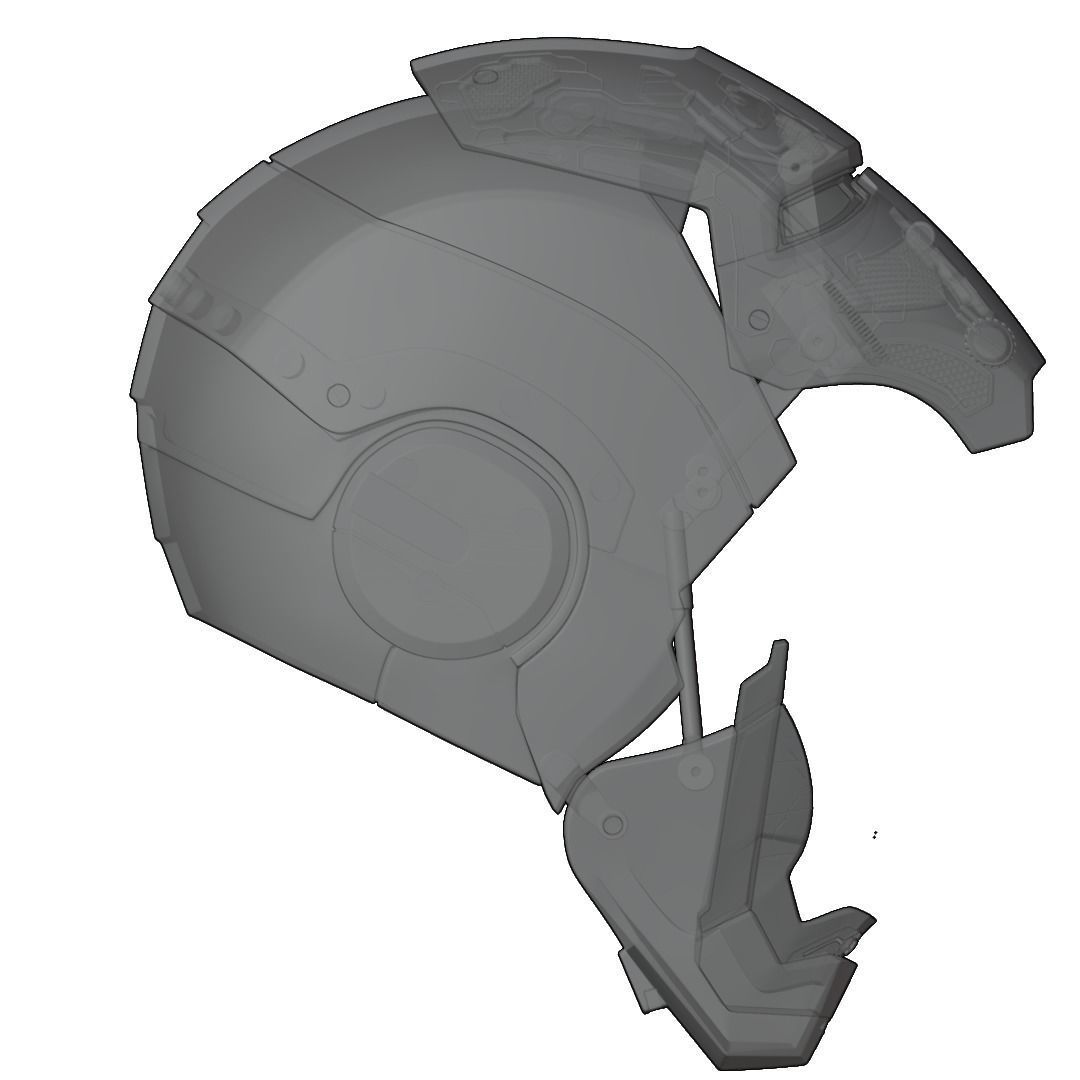 Iron man mk45 B helmet with inner details and motorization 3D print model_28
