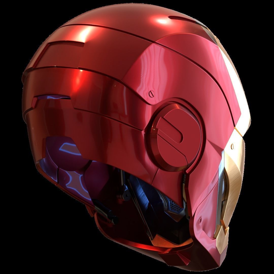 Iron man mk45 B helmet with inner details and motorization 3D print model_6