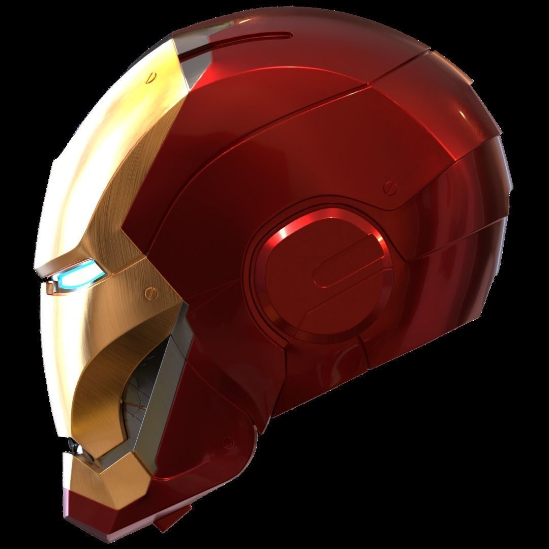 Iron man mk45 B helmet with inner details and motorization 3D print model_8