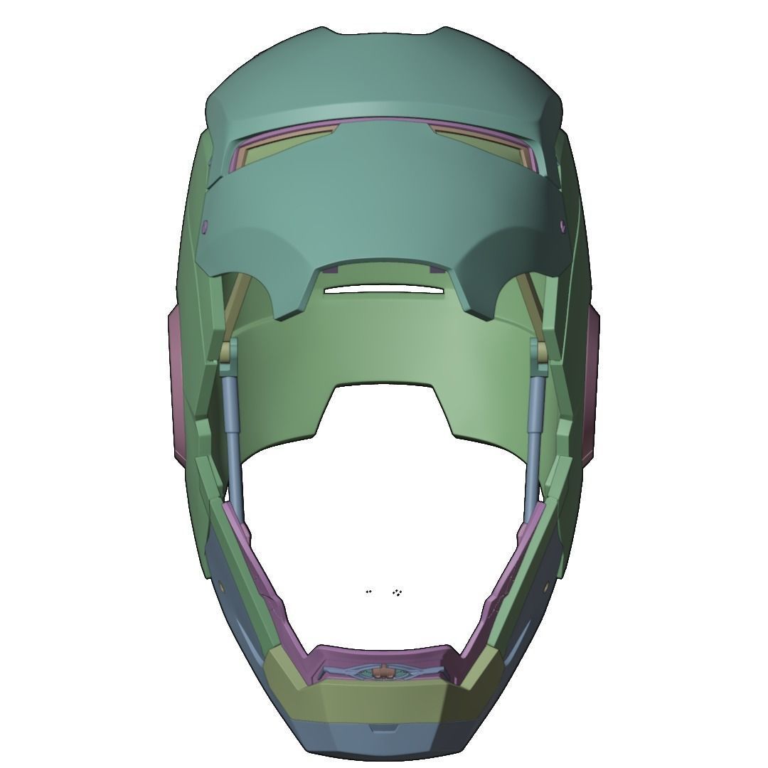 Iron man mk45 B helmet with inner details and motorization 3D print model_25