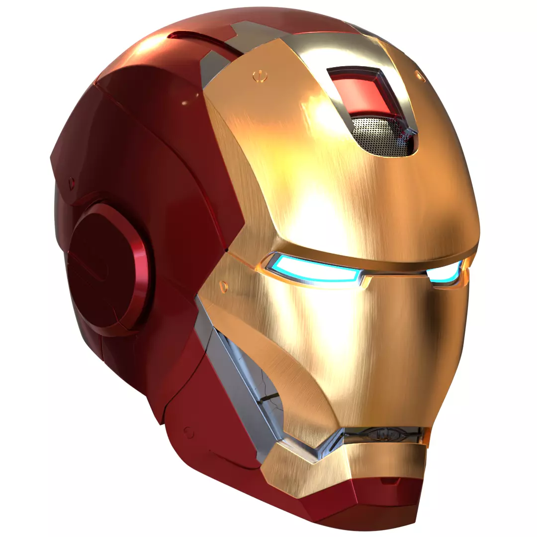 Iron man mk45 B helmet with inner details and motorization 3D print model_0